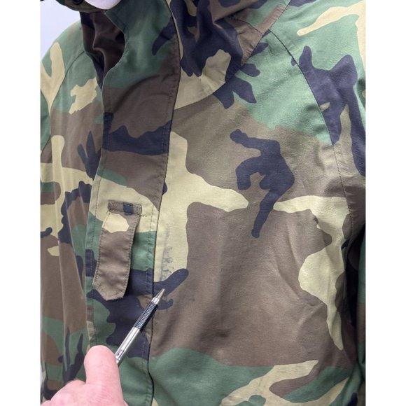 US Military ECWCS Cold Weather Parka Field Jacket Woodland Camo Large Short - Picture 7 of 12